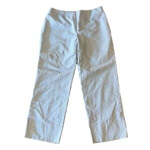 BROOKS BROTHERS Blue/White Gingham Straight Leg Supima Cotton Ankle Pant- 10